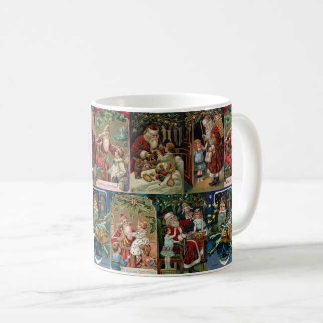 Taza De Café Collage navideño del padre de la cosecha (Anverso derecho)