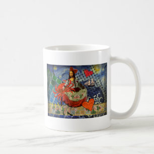 Taza De Café Collage Noche Estrellada de Mona Lisa: Surrealista