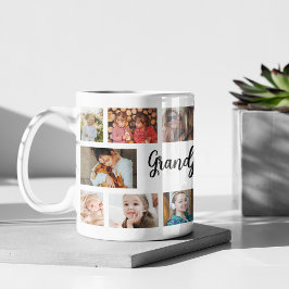 Taza De Café Collage personalizado de 18 fotos del abuelo