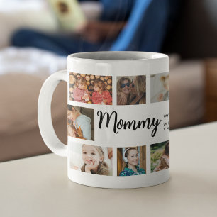 Taza De Café Collage personalizado de 18 fotos para mamá