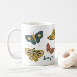 Taza De Café Collage personalizado de mariposas en poliartístic