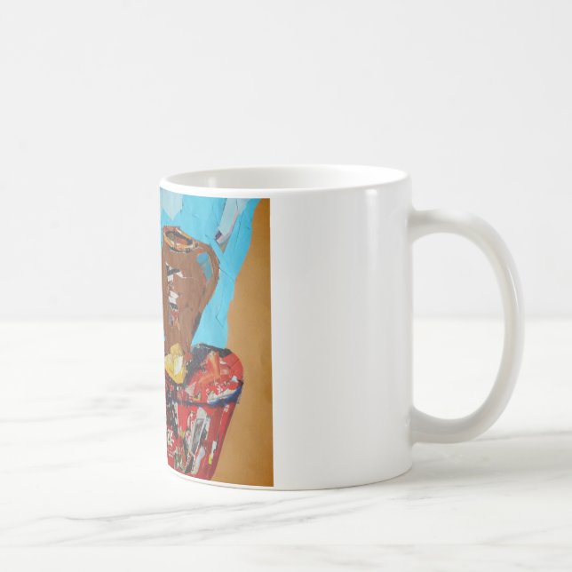 Taza De Café Collage Stilllife Art White Mug (Derecha)