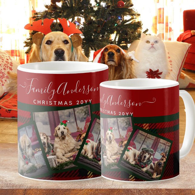 Taza De Café Collage Tartán Rojo - navidad FOTO Mug (Subido por el creador)