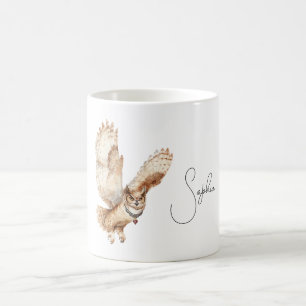 Taza De Café Collar de corazón de búho de crema
