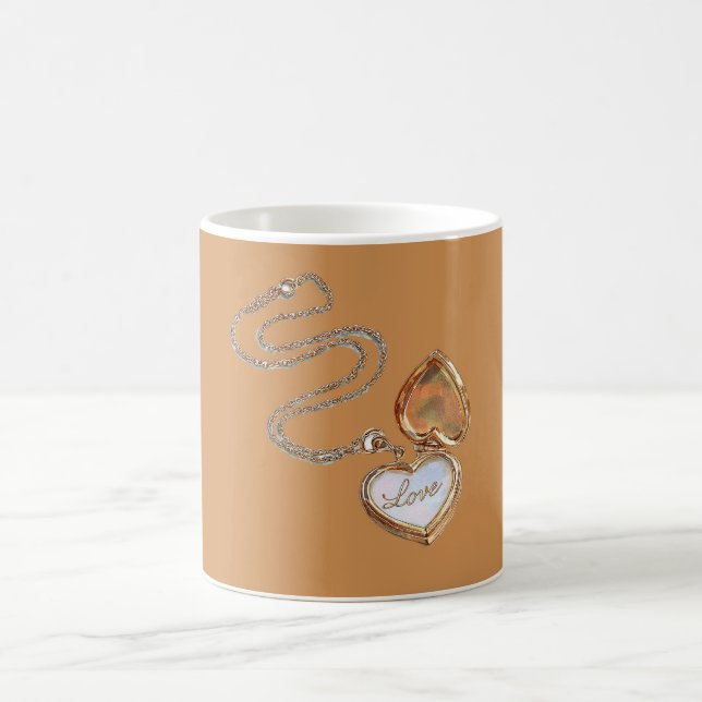 Taza De Café Collar de Corazón de Oro Amor (Centro)
