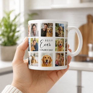 Taza De Café Collar retriever perro padre papá foto collage