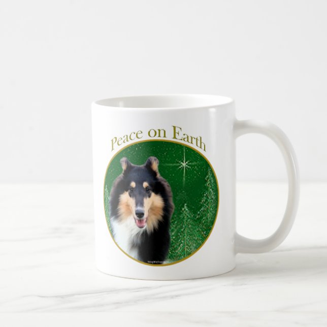 Taza De Café Collie (áspera) Paz (Derecha)