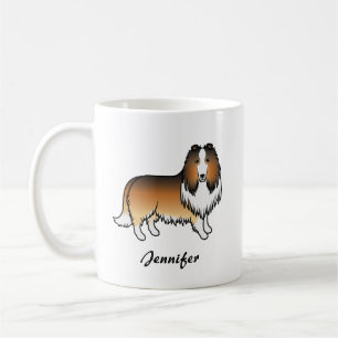 Taza De Café Collie Áspero Sable Perro De Dibujos Animados Lind