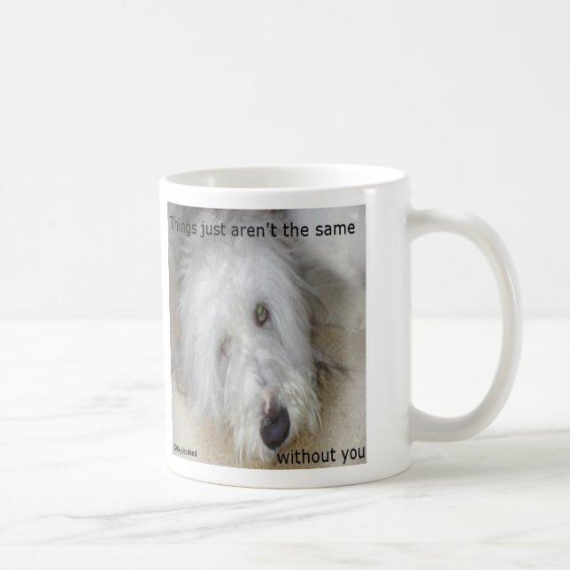 Taza De Café Collie Barbudo Triste (Derecha)