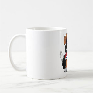 Taza De Café Collie de borde animado con bandera de Noruega