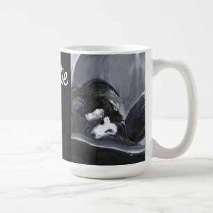 Taza De Café Collie de borde con pintura personalizada