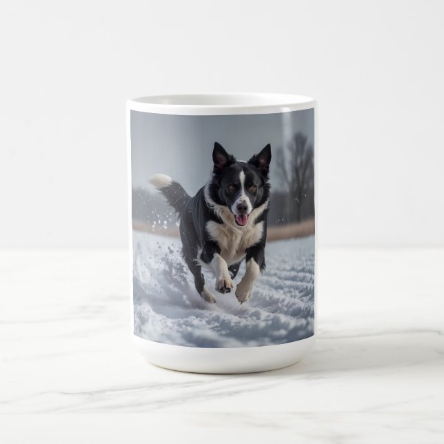 Taza De Café Collie de borde elegante café Mug (Centro)