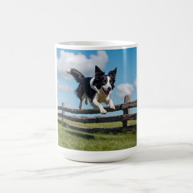 Taza De Café Collie de borde elegante café Mug (Centro)
