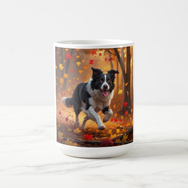 Taza De Café Collie de borde elegante café Mug (Centro)