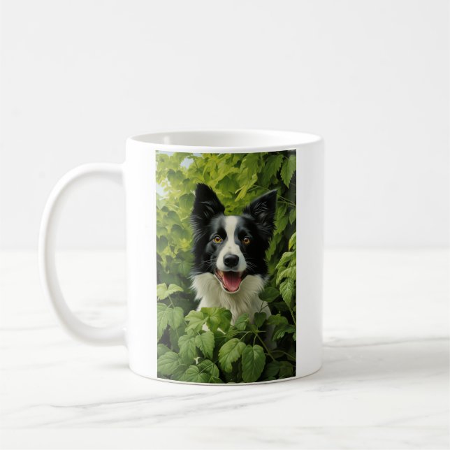Taza De Café Collie de borde en verde (Izquierda)