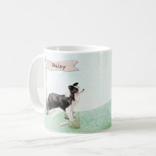 Taza De Café Collie de frontera felicita por nuevo perro