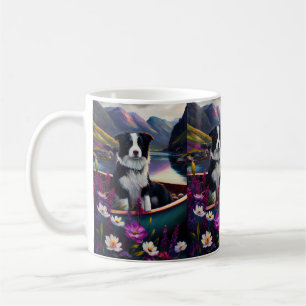 Taza De Café Collie fronteriza en un remo: Una aventura escénic