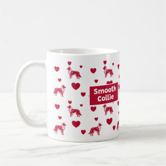 Taza De Café Collie Mug Suave Con Corazón Rojo