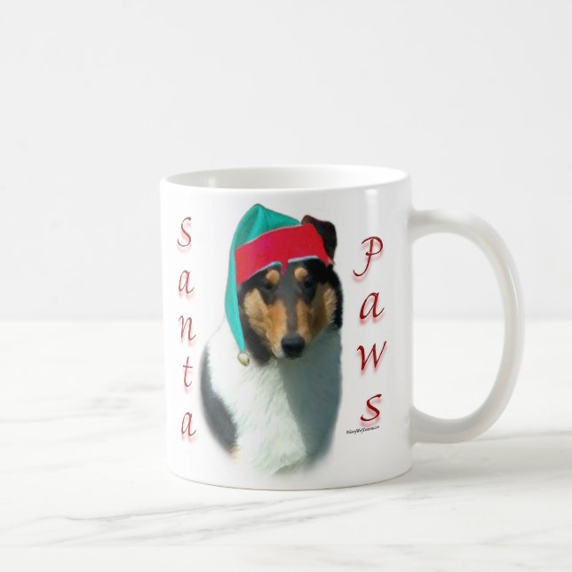 Taza De Café Collie (suave) Santa Paws (Derecha)