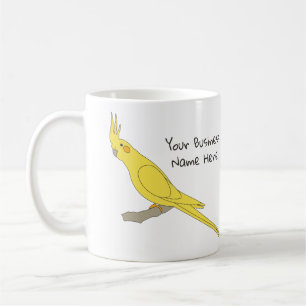 Taza De Café Colmena de pájaro de Cockatiel amarillo, tazón d