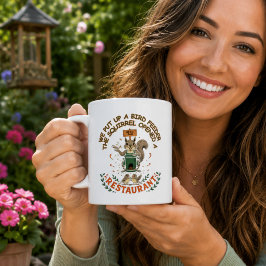 Taza De Café Colocamos un Comedero para Pájaros