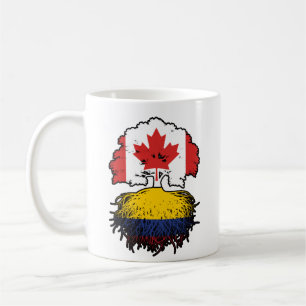 Taza De Café Colombia Bandera de raíces colombianas canadienses