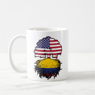 Taza De Café Colombia Bandera de raíces colombianas norteameric