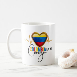 Taza De Café Colombia en mi Corazón Orgullo Colombiano 