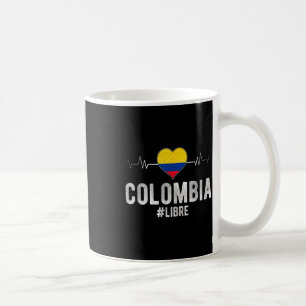 Taza De Café Colombia #libre Colombia Libre Bandera Patriota Co