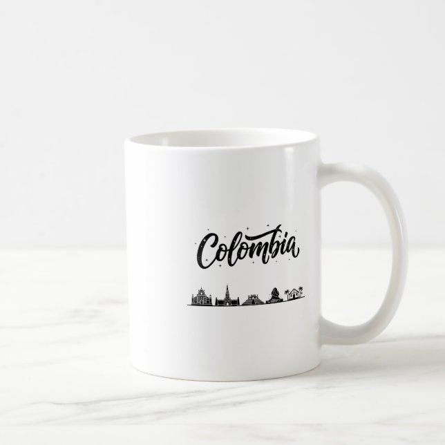Taza De Café Colombia Skyline Travel Vacation Outfits  (Derecha)
