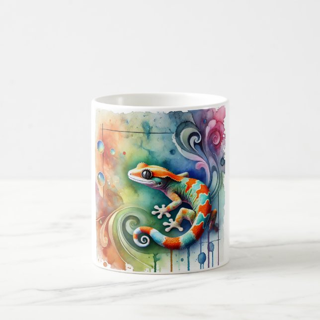 Taza De Café Colombian leaftoed gecko 210724AREF126 - Watercolo (Centro)