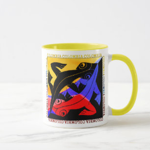 Taza de café colombiana del lagarto
