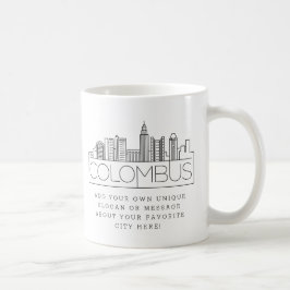 Taza De Café Colón, línea estilizada Ohio | Lema Personalizado