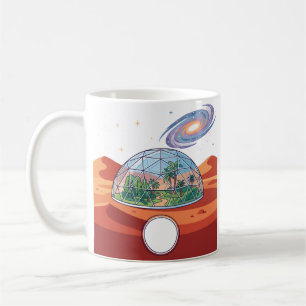 Taza De Café Colonia de Marte Futurista Espacio Bio Domo Modern