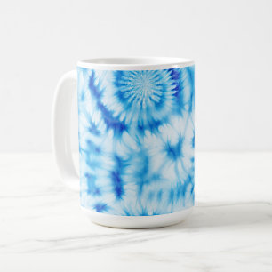 Taza De Café Color azul blanco espiral