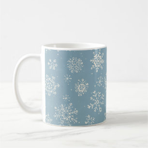 Taza De Café Color azul de copo de nieve en invierno ruso