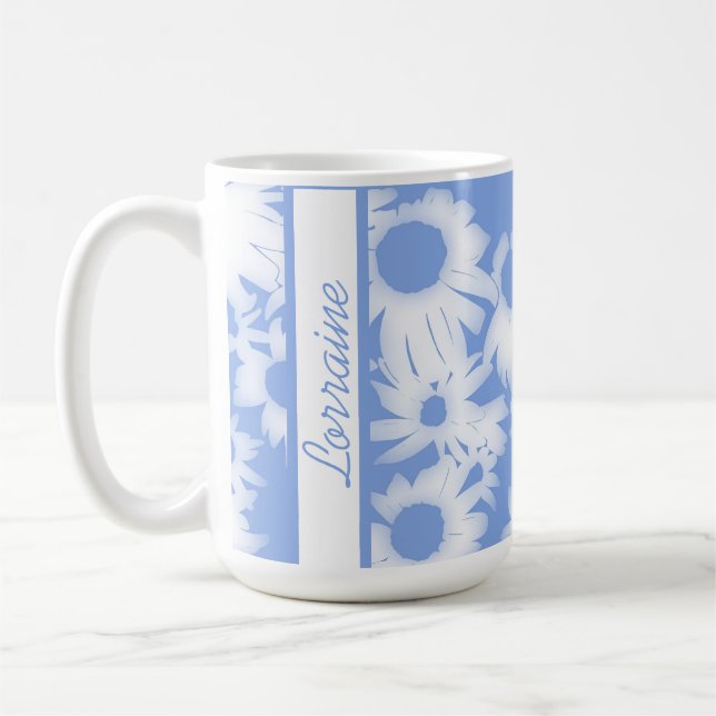 Taza De Café Color azul Me Daisies (Izquierda)
