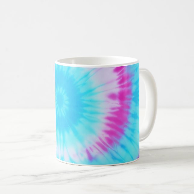 Taza De Café Color azul y rosa (Anverso derecho)