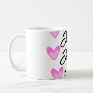 Taza De Café color blanco simple estilo de texto mínimo boda pi