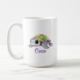 Taza De Café Color Burst Sea Turtle