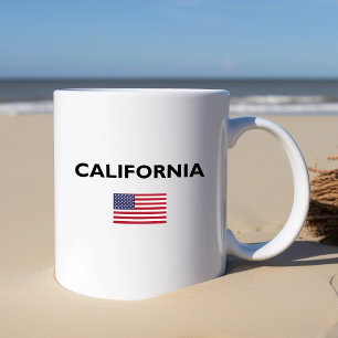 Taza De Café Color claro de la bandera estadounidense de Califo