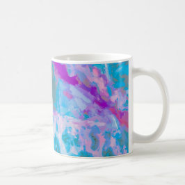Taza De Café Color de agua azul rosado blanco abstracto moderno