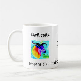 Taza De Café color de agua Capricornio zodiaco y característica