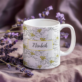 Taza De Café Color de agua personalizado ilustrado a mano por E