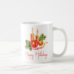 Taza De Café Color de agua rojo persa Feliz Día de fiesta