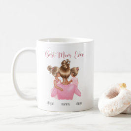 Taza De Café Color de agua rosa mejor mamá jamás personalizada