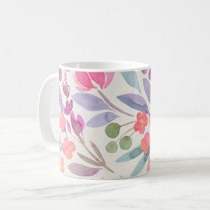 Taza De Café Color de agua simple de floral rosa de Rubor