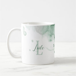 Taza De Café Color de agua verde de afirmación personalizado