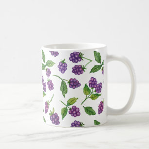 Taza De Café Color de fondo del Personalizado Purple Berries