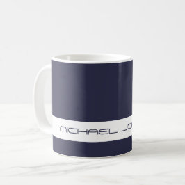Taza De Café Color de tendencia Azul de la Marina - Nombre futu